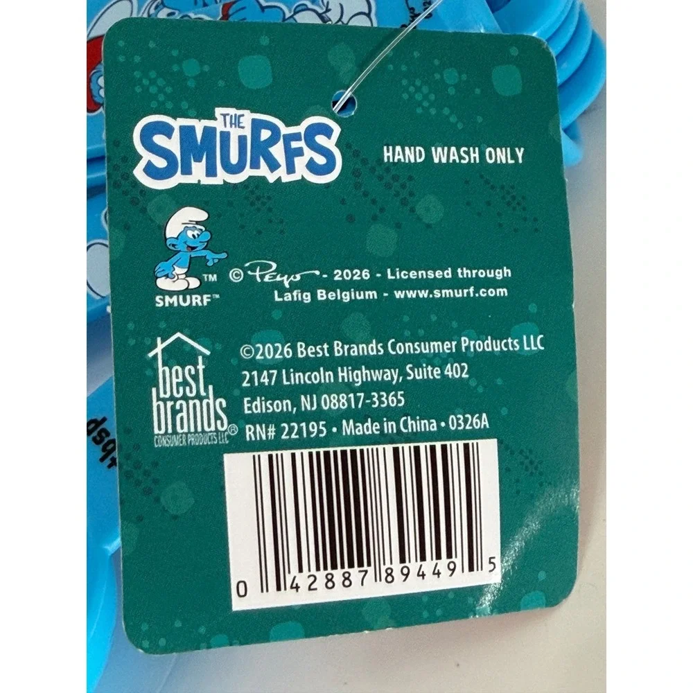 The Smurfs Measuring Spoons Set 5 Piece Blue Plastic Papa Smurf Smurfette New